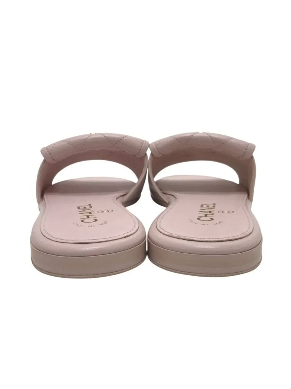 Chanel Sandals Turnlock Leather Pink